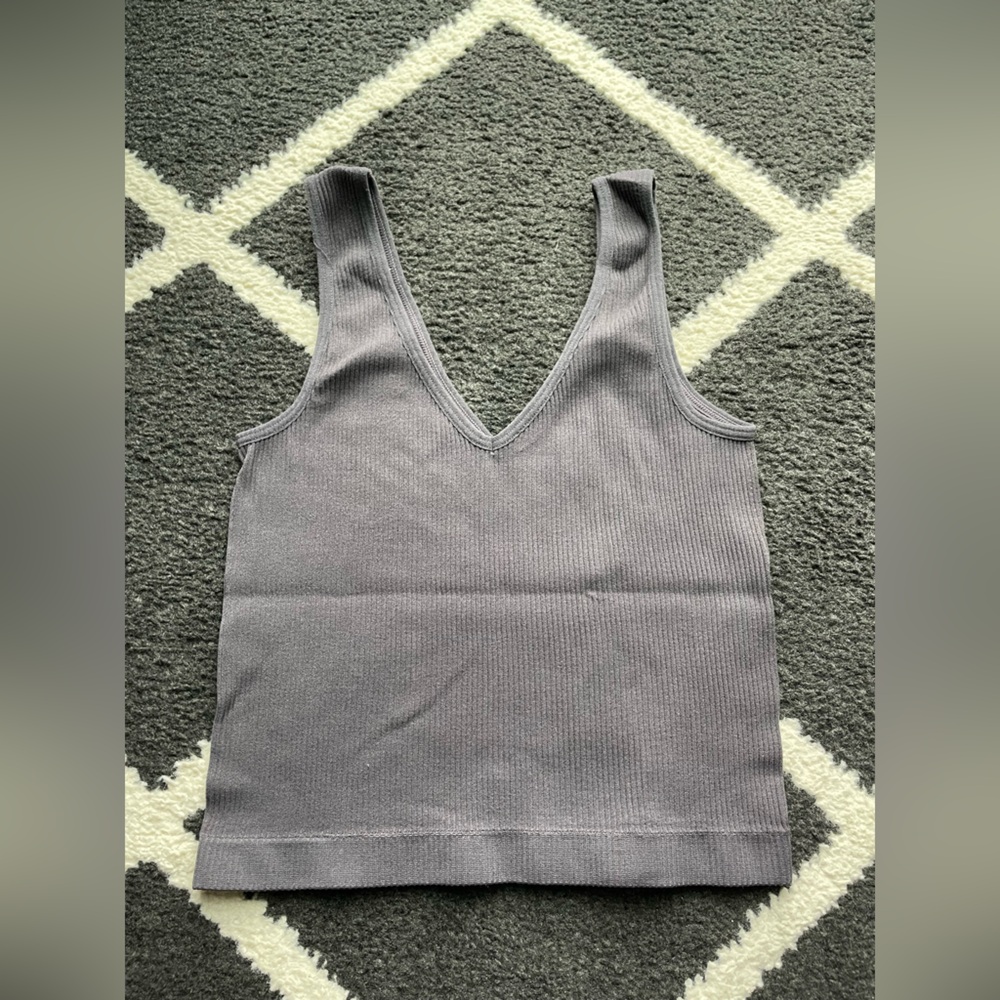 ‘True’ 🤍 by Rue 21 Gray Ribbed Women's Tank Top/ crop